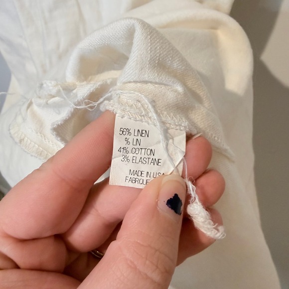 THEORY Linen Blend‎ Sleeveless Shift Dress White Size 6 - Picture 5 of 8